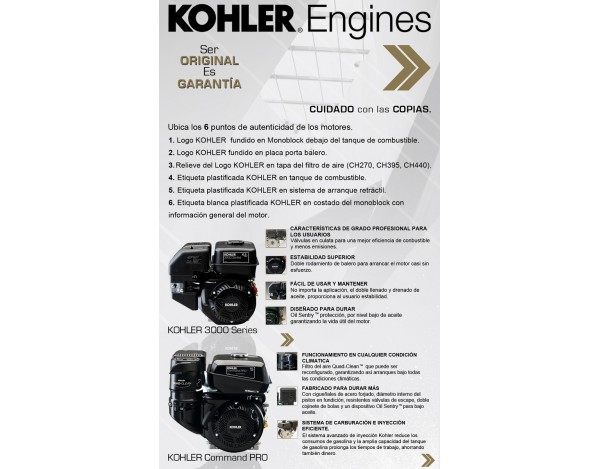 MOTOR A GASOLINA  - KOHLER - CH270-3017