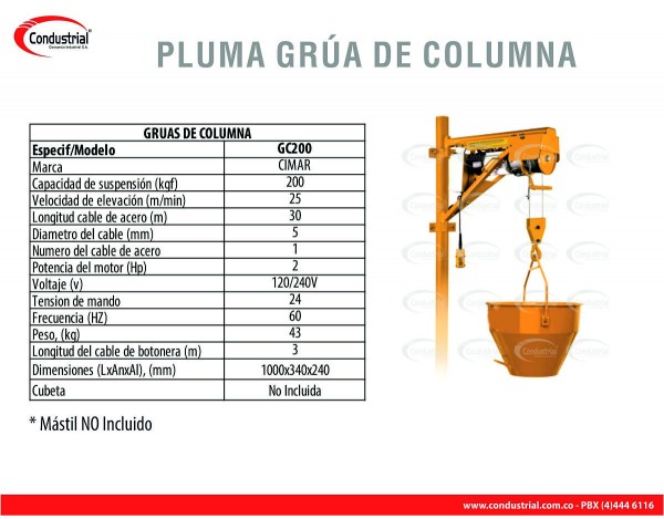 GRUA DE COLUMNA CIMAR CG200