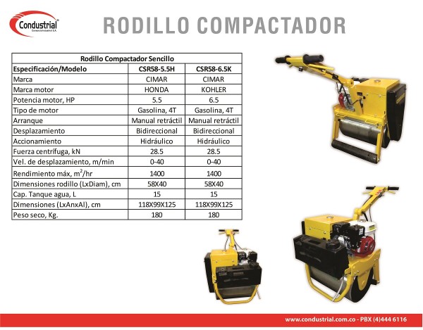 RODILLO VIBROCOMPACTADOR CSR58-5.5H