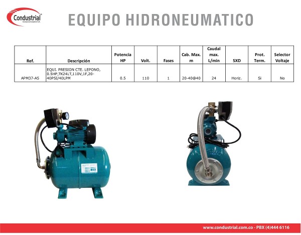 EQUIPO HIDRONEUMÁTICO APM37-A5