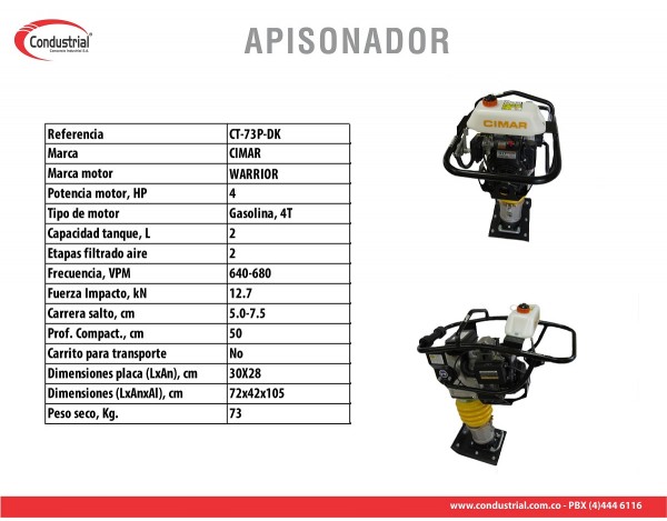 APISONADOR A GASOLINA 4T - CIMAR - CT-73P-DK