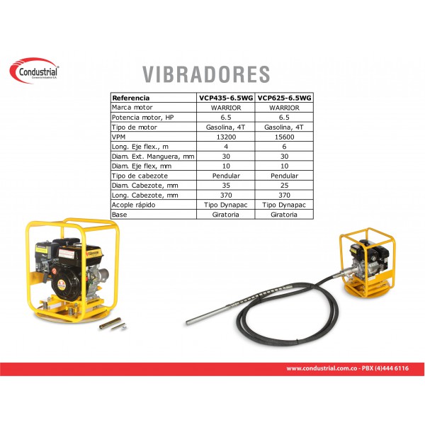 VIBRADOR A GASOLINA PARA CONCRETO - CONDUSTRIAL - VCP435-6.5WG
