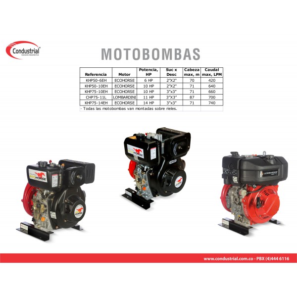 MOTOBOMBA DIESEL ALTA PRESION - CONDUSTRIAL - KHP50-10EH