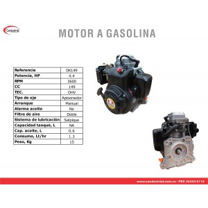MOTOR A GASOLINA - 4.4HP - WARRIOR DK149