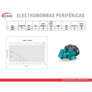 Bomba Agua Periférica Leo Apm75 1 Hp 75 Mts 220v