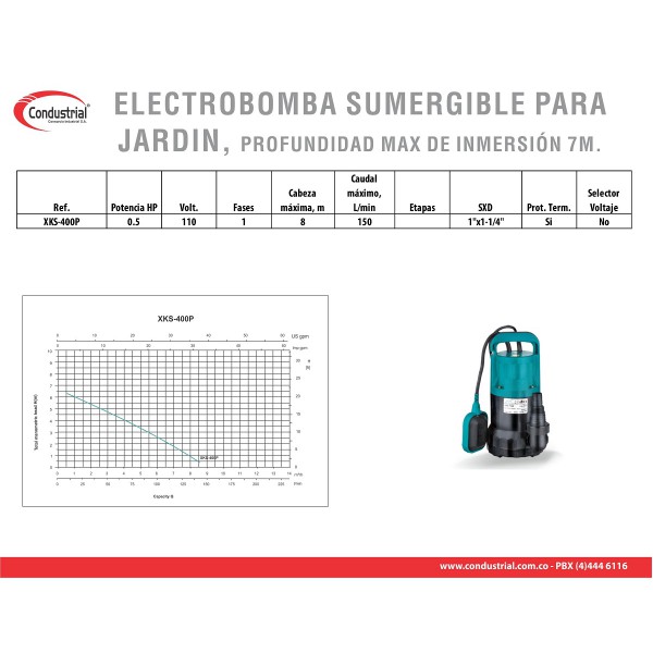 ELECTROBOMBA SUMERGIBLE XKS-410PL