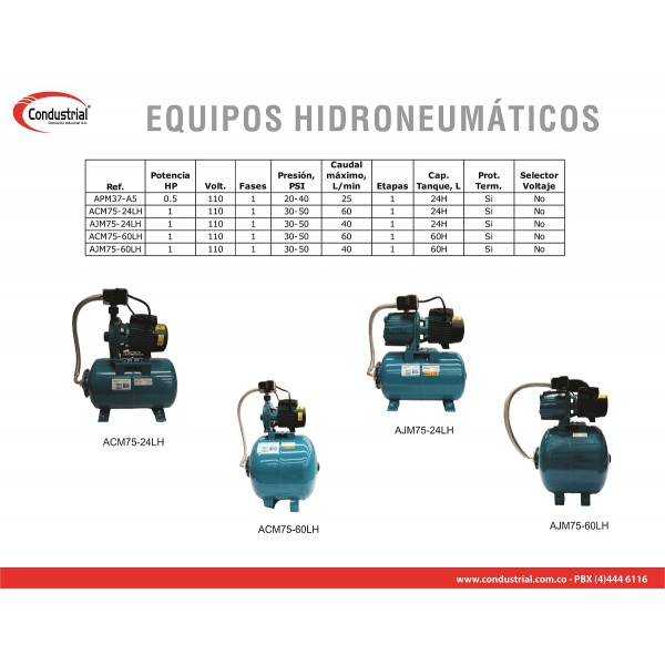 EQUIPO HIDRONEUMÁTICO AJM75-60LH