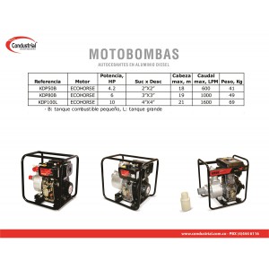 MOTOBOMBA DIESEL AUTOCEBANTE - 6HP - ECOHORSE - KDP80B