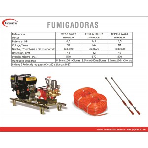 FUMIGADORA ESTACIONARIA A GASOLINA 4T - CONDUSTRIAL - FE30-6.5WG-2