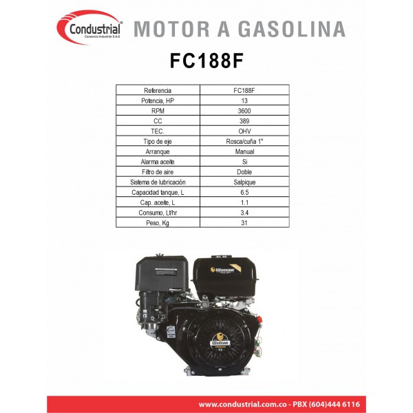 Motor WARRIOR GASOLINA FC188F