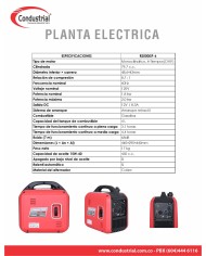 PLANTA ELECTRICA A GASOLINA WARRIOR PREMIUM R2000ISP-6