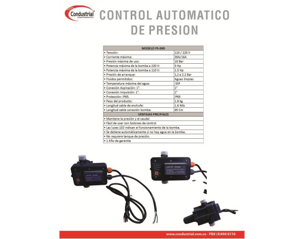 CONTROL AUTOMATICO DE PRESION PS-04D