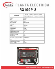 PLANTA ELECTRICA A GASOLINA WARRIOR PREMIUM R3100P-8
