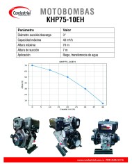 MOTOBOMBA DIESEL ALTA PRESION - CONDUSTRIAL - 10HP - KHP75-10EH
