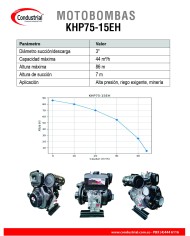 MOTOBOMBA DIESEL ALTA PRESION - CONDUSTRIAL - 15HP - KHP75-15EH