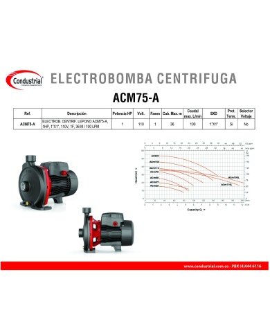 ELECTROBOMBA CENTRIFUGA ACM75-A