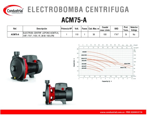 ELECTROBOMBA CENTRIFUGA ACM75-A