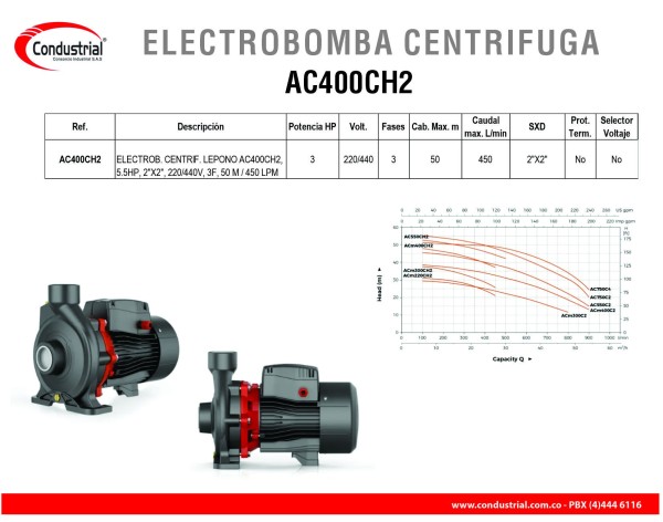 ELECTROBOMBA CENTRIFUGA AC400CH2