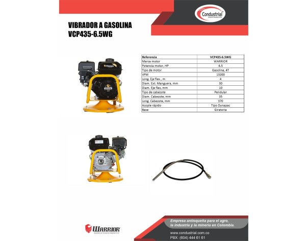 VIBRADOR A GASOLINA PARA CONCRETO - CONDUSTRIAL - VCP435-6.5WG