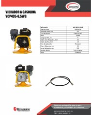 VIBRADOR A GASOLINA PARA CONCRETO - CONDUSTRIAL - VCP435-6.5WG