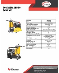 CORTADORA DE PISO A GASOLINA 4T - WARRIOR PREMIUM - Q450-14K