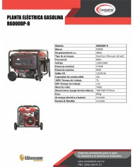 PLANTA ELECTRICA A GASOLINA WARRIOR PREMIUM R6000DP-8