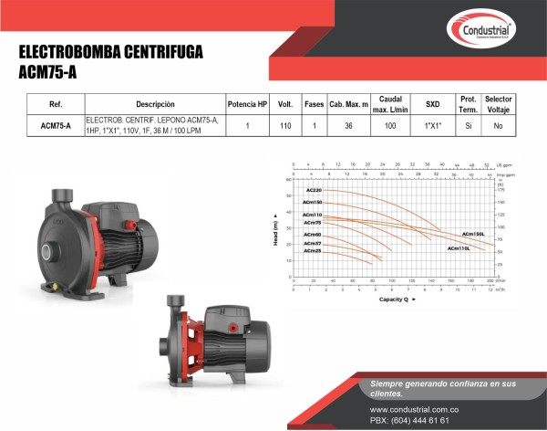 ELECTROBOMBA CENTRIFUGA ACM75-A