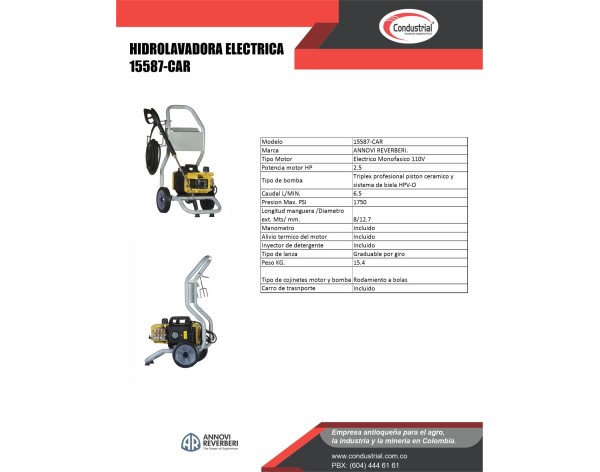 hidrolavadora ANNOVI REVERBERI VIP PRO 150-CAR