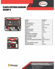 PLANTA ELECTRICA A GASOLINA WARRIOR PREMIUM R3100P-8