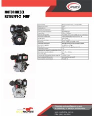 Motor diesel ecohorse kd192fp1-2 condustrial