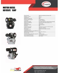 MOTOR DIESEL - 15HP - ECOHORSE - KD195FC