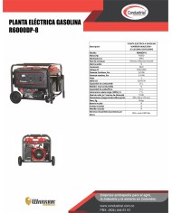 PLANTA ELECTRICA A GASOLINA WARRIOR PREMIUM R6000DP-8