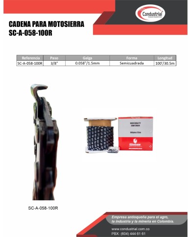 CADENA MOTOSIERRA - WARRIOR - SC-A-058-100R
