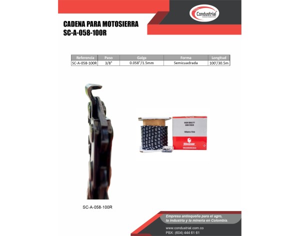 CADENA MOTOSIERRA - WARRIOR - SC-A-058-100R