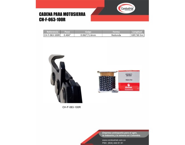 CADENA MOTOSIERRA - WARRIOR - CH-F-063-100R