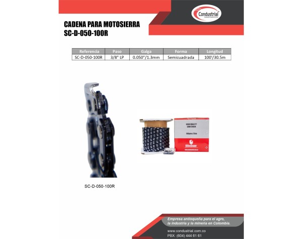 CADENA MOTOSIERRA - WARRIOR - SC-D-050-100R