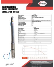 ELECTROBOMBA SOLAR SUMERGIBLE 3LNP3.6-106-110-750