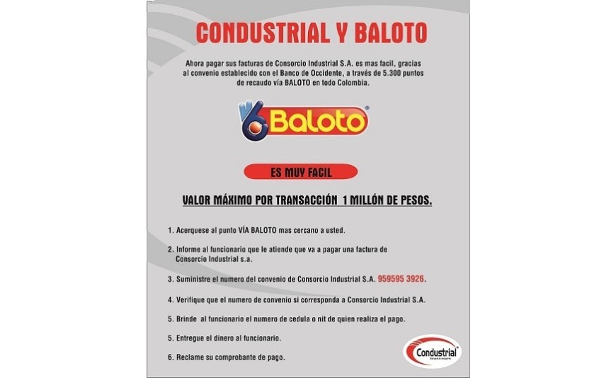 CONVENIO BALOTO CONVENIO BALOTO